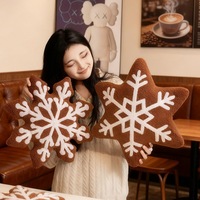Coussins décoratifs de Noël pour la maison et le salon, motif gâteau aux gingembre, flocon de neige et couronne, ambiance cosy
