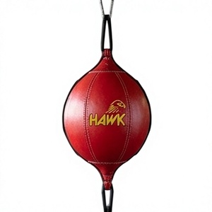 Ballon de vitesse double extrémité Hawk en cuir PU rouge, équipement d'entraînement de boxe suspendu KLTW INT'L KL-DEB-001, installation facile - Product Image 1
