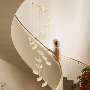 Lustre d'escalier Villa Hall Transparent Papillon Bar Lampe Créative Simple Moderne Lumière <span class=keywords><strong>De</strong></span> <span class=keywords><strong>Luxe</strong></span> Salon Suspension Lampe - Product Image 2