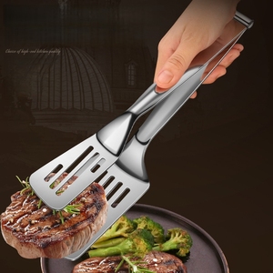 Doppelseitige Steak klemmen aus Edelstahl & Koch zange Flipping Spatel Food Clip Utensil Set für Buffet BBQ & <span class=keywords><strong>Burger</strong></span> - Product Image 5