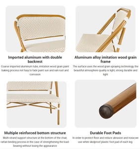 Fauteuil de jardin <span class=keywords><strong>bistrot</strong></span> en rotin pour 2 personnes avec cadre en aluminium, mobilier d'extérieur moderne et durable, vente en gros OEM - Product Image 5