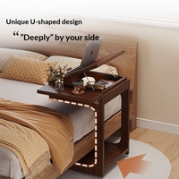 Table basse mobile moderne et simple en bois, meuble d'appoint de luxe pour salon, table de chevet, étagère de rangement multifonctionnelle pour chambre à coucher