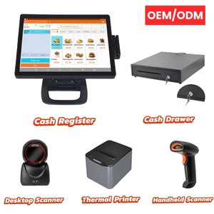 Chất lượng cao 15/15 6 inch nhôm có thể gập lại <span class=keywords><strong>POS</strong></span> cảm ứng điện dung màn hình phần mềm miễn phí tùy chọn MSR Màn hình kép tiền mặt đăng ký <span class=keywords><strong>POS</strong></span> - Product Image 5