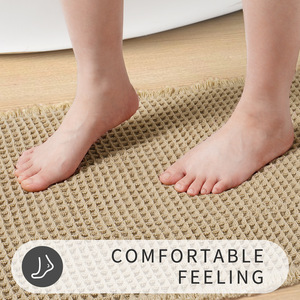 Tapis de bain rectangulaire à motif géométrique en microfibre antidérapant pour salle de bain, entrée et usage domestique - Product Image 6