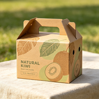 Natuurlijke Kiwi Geschenkdoos met Handvat, Digitale Print Waterdichte Anti-Kneus Gable Box voor Biologische Winkels, Aangepast Logo Aangepaste Print