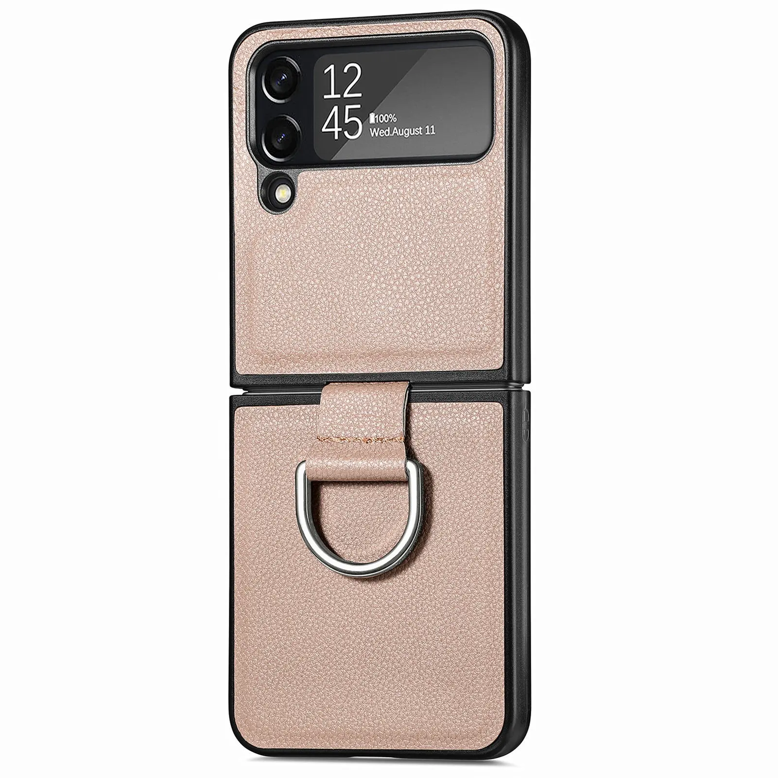 Популярный чехол для телефона Samsung zflip 3/4 с кольцом, модель того же чехла для телефона zflip4, складной защитный чехол для экрана