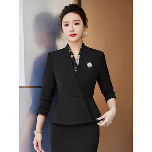 Women's White Suit Set Midi Skirt Formal Business Workwear Anti-Wrinkle Satin Fabric - Product Image 2