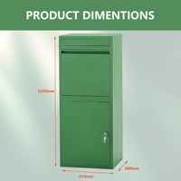Boîte de livraison de colis extérieure verte à double porte, autoportante, verrouillable, étanche, antivol, en acier galvanisé, boîte aux lettres pour colis de porche