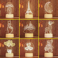 Décorations de Noël 3d illusion led lampe acrylique veilleuse
