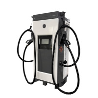 Nouvelle station de recharge pour véhicules électriques DC à double borne, 380V triphasé, 120KW, norme CE UE, câble de borne de 5 mètres, chargeur rapide commercial OCPP