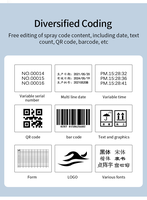 Impresora de Inyección de Tinta Térmica Inteligente Multilingüe en Línea, Impresora de Inyección de Tinta Conveniente para Imprimir Logotipos, Fechas y Códigos QR