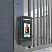 Téléphone de porte vidéo avec vision nocturne, application, lecteur de code QR, lecteur de carte RFID, clavier de contrôle d'accès biométrique, écran tactile HD de 7 pouces