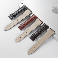 Bracelet de montre en cuir de crocodile véritable, qualité supérieure, peau animale de luxe, universel, véritable alligator, sans boucle