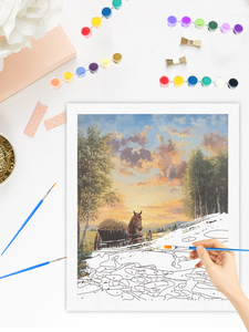 CHENISTORY <span class=keywords><strong>Peinture</strong></span> par numéros Lac, images DIY par numéros, paysage à peindre sur toile pour la décoration intérieure - Product Image 3