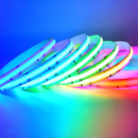 Bande LED COB RGBIC adressable de 10 mm et 12 mm de largeur, LED RGB IC WS2811 12V, bande LED, lumières LED, bande de lumière LED intelligente