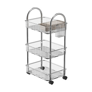 HeDou <b>Storage</b> <b>Cart</b> Stainless Steel 3 Tier Movable Kitchen Organizer Indoor Use - Product Image 5