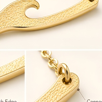 Collier ras du cou à pendentif barre ondulée pour femme, chaîne à maillons, bijoux géométriques dorés, argentés ou rose gold, cadeau