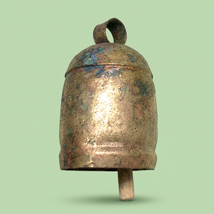 Cloche en bronze antique, ronde, moulée, carillon éolien, objet de collection - Product Image 2