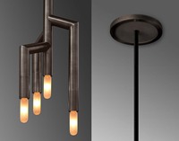 Yihao RAMEAU Chic Lustres et Lampes Suspendues Hauteur Réglable En Laiton Forme Ovale avec E12 Ampoule Base Suspension