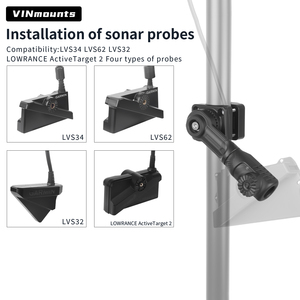 Support de fixation en aluminium VINmounts pour sonde de sonar, compatible avec Garmin Livescope LVS34 LVS32 LVS62 Lowrance ACTIVETARGET - Product Image 3