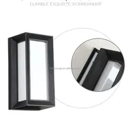 Appliques murales d'extérieur modernes 12W IP65 LED 6000K, forme carrée, base PC, dimmables, tension 12V, pour jardin