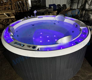Baignoire extérieure spa de forme ronde gazebo piscine à remous <span class=keywords><strong>jacuzzi</strong></span> rond Spa de jardin extérieur baignoire à remous en acrylique blanc <span class=keywords><strong>bulle</strong></span> - Product Image 4