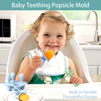 Moule à crème glacée en silicone sans BPA à libération facile, mini plateau à glace pour lait maternel avec bâtons pour soulager la dentition du bébé
