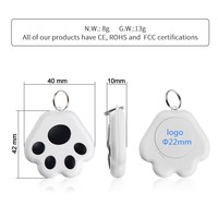 Vente d'usine, traceur GPS intelligent pour animaux de compagnie, balise intelligente, traceur Bluetooth, mini localisateur, traceur GPS, boucles d'oreilles pour animaux de compagnie pour Android et IOS