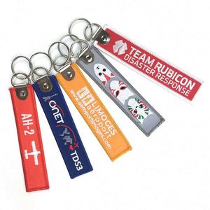 Wholesale Design Logo Fabric Keychains/Embroidery Chain Keyring/<b>Custom</b> Embroidery <b>Key</b> Tag Jet Tags - Product Image 5