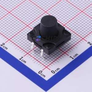 TS-1010DGD-BR10026 Tactile Switch Through hole-4P,12x12mm Switch Single Pole Single Throw Round Button 2.6N Through Hole - Product Image 1