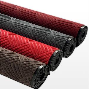 Tapis <span class=keywords><strong>de</strong></span> <span class=keywords><strong>porte</strong></span> commercial en <span class=keywords><strong>textile</strong></span> gaufré à motif losanges, antidérapant, avec base en PVC, pour entrée et usage extérieur - Product Image 2