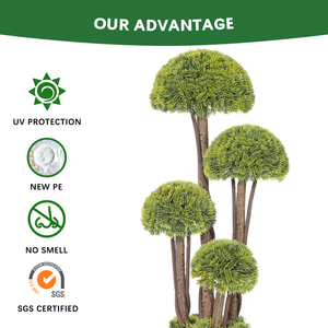 PZ-<span class=keywords><strong>3</strong></span>-205 실내 가정 장식 안티 UV 가짜 토피 녹색 공 회양목 식물 냄비와 인공 분재 나무 - Product Image 4