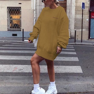 OEM Biểu Tượng Tùy Chỉnh Của Phụ Nữ Quá Khổ Áo Váy Mùa Thu Mùa Đông Dài Tay Áo Kéo Với Mô Hình Thư - Product Image 4