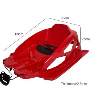 Trineo para bebés con cinturón de seguridad y cuerda para niños, para deslizarse por la nieve al aire libre, color rojo, plástico duradero - Product Image 2