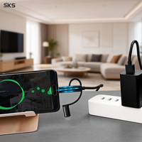 Cable Trenzado USB 3.0 a Tipo C 4 en 1, Carga Rápida, Transferencia de Datos para Impresora IOS, Teléfono, Tableta, Disco Duro Externo