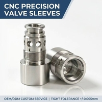Manchon de valve en acier inoxydable usiné sur mesure par CNC, composant de valve hydraulique de précision usiné par tournage et fraisage CNC pour système de contrôle des fluides