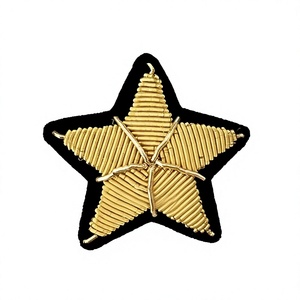 Captain Office <b>Pin</b> Badges Custom Embroidered Nickel-Free Nonwoven Felt Star Pattern Uniform Rank Decorations Fabric Material - Product Image 2