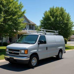 Portaequipajes de techo para furgoneta GMC, de aleación de acero, capacidad de 500 lb, ajustable, 2 barras, para furgonetas de tamaño completo, montaje en techo - Product Image 2