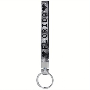 Mode Hot Sell Benutzer definierte Logo Bling Perlen Armbänder Strass Sparkle Glitter Kristall Lanyard Selbstverteidigung Wrist let Schlüssel bund