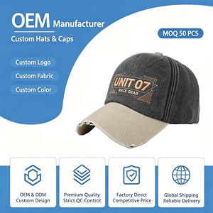 High Quality 100% Cotton <b>Waterproof</b> Caps Custom Logo Design Embroidery Adjustable Unisex Fashion Summer Promotional <b>Hats</b> & Caps - Product Image 1