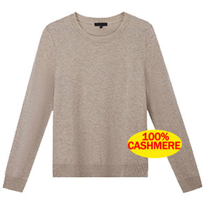 Женский осенний свитер с длинным рукавом и логотипом на заказ, новый популярный 100% кашемировый свитер большого размера с круглым вырезом - Product Image 1