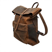 Sac à dos en cuir véritable, géométrique, souple, avec cordon de serrage, léger, durable, vente en gros, personnalisé, pour voyage d'affaires, ordinateur portable