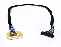 Kabel LVDS 40 Pin Kustom Pabrik, Konektor Adaptor 50 Pin, PVC, Berperingkat IP66, Konduktor Tembaga Berlapis Timah untuk Mesin Peralatan Rumah Tangga