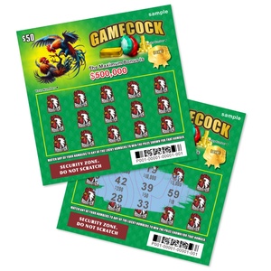 Game Cock Lucky Jackpot Scratch Win Security Data Texture Size Logo Fully Custom Scratch Off Lottery - Product Image 1