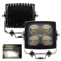 Feux de travail LED miniatures agricoles BRT à faisceau large chauffant 5 pouces CISPR25 Classe 5 carré 12v 40w 5400LM 6500K anti-givre pour tracteur OEM