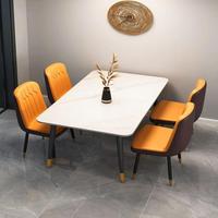 Ensemble de table à manger de cuisine moderne et portable de luxe, 4 places avec chaises