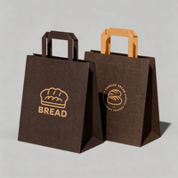 Sac en papier kraft plat en gros avec logo personnalisé, faible MOQ