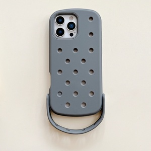 Per <span class=keywords><strong>iPhone</strong></span> 15 Pro/<span class=keywords><strong>14</strong></span> <span class=keywords><strong>Plus</strong></span>, custodia creativa fai-da-te in silicone morbido con polvere viola brillante e foro, protezione a 360° - Product Image 2