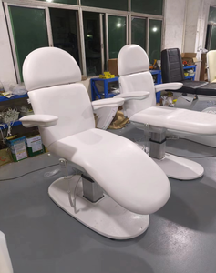 Fauteuil de Salon de Beauté Électrique Entièrement Réglable à 3 Moteurs, Lit de Spa Professionnel, Mobilier d'Esthétique Ergonomique avec Rembourrage et Base Blanche en PU - Product Image 2