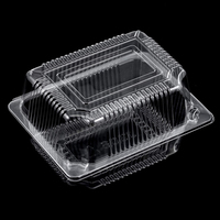 Emballage à clapet blister jetable personnalisé emballage alimentaire en plastique transparent récipient à gâteau rectangle en plastique